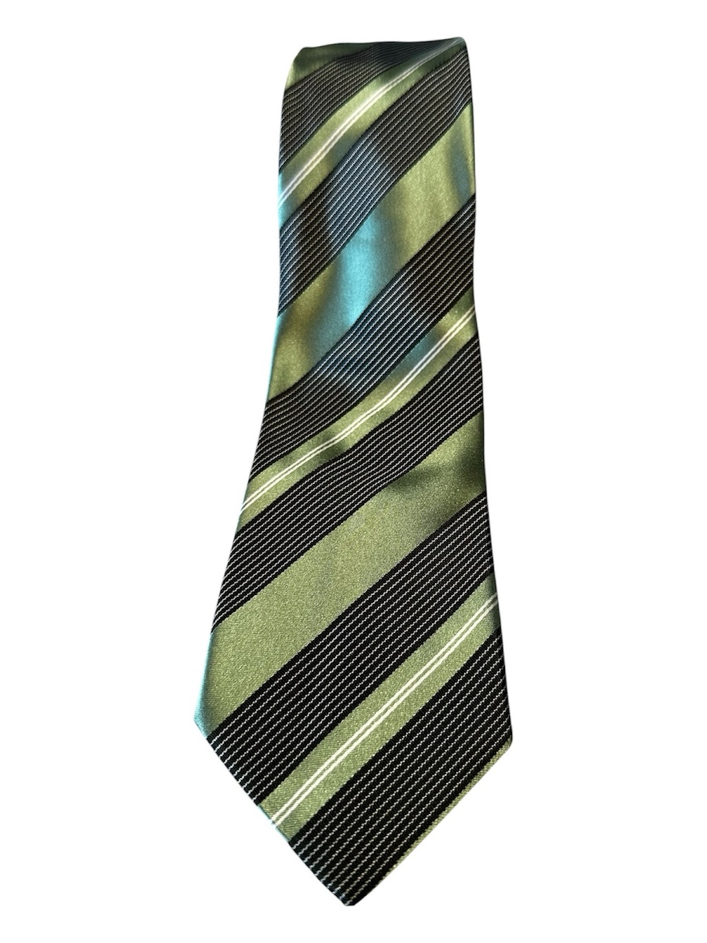 Giorgio Armani Green and Black Diagonal Stripe Tie